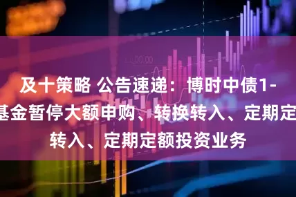 及十策略 公告速递：博时中债1-3年国开行基金暂停大额申购、转换转入、定期定额投资业务