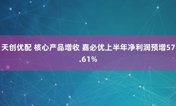 天创优配 核心产品增收 嘉必优上半年净利润预增57.61%