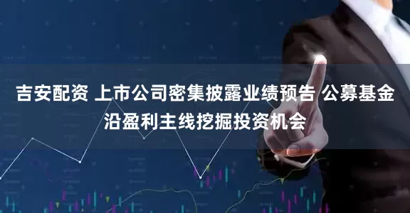 吉安配资 上市公司密集披露业绩预告 公募基金沿盈利主线挖掘投资机会