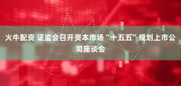火牛配资 证监会召开资本市场“十五五”规划上市公司座谈会